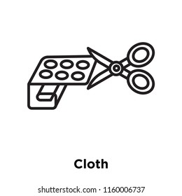 Cloth icon vector isolated on white background, Cloth transparent sign , sign and symbols in thin linear outline style