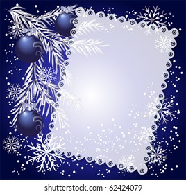 Cloth with lace edges at the Christmas background