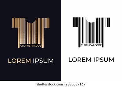 cloth logo design template with bar code line style 