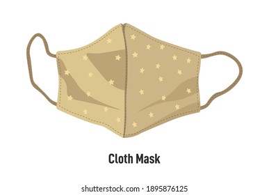Cloth mask with straps, handmade face covering