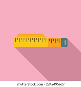Cloth measurement tape icon flat vector. Machine clothing. Sew wash