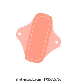 Cloth menstrual pad, concept of natural hygiene products, zero waste . Modern vector illustration, hand drawn style.