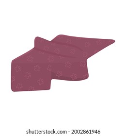 cloth napkin with flowers isolated