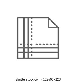 Cloth napkin folded in square line icon.