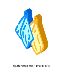 las servilletas de tela isométrica vector de icono. las servilletas de tela firman. ilustración de símbolo aislado