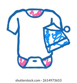 cloth for newborn baby doodle icon sketch vector. cloth for newborn baby sign. isolated symbol illustration