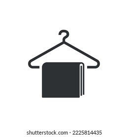 trapo sobre el colgador icono de vectores de colgador de ropa y icono de moda