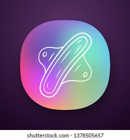 Cloth pads app icon. Eco friendly, washable menstrual pad. Period sanitary napkin. Feminine reusable sanitary towel. UI/UX user interface. Web or mobile application. Vector isolated illustration