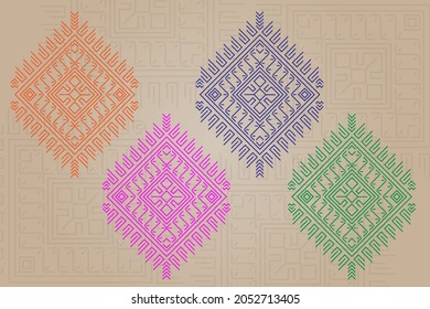Cloth pattern on square line and colorful
