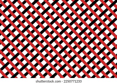 Cloth pattern: red and black crossed latticework