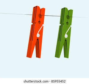 cloth pegs with a under the sky