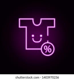 cloth premium neon icon. Elements of cyber monday set. Simple icon for websites, web design, mobile app, info graphics