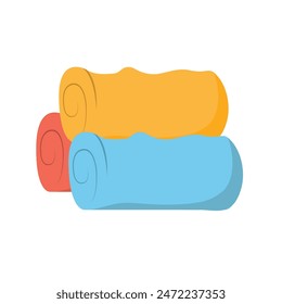 Cloth roll vector image, fabric roll icon, roll fabric flat illustration