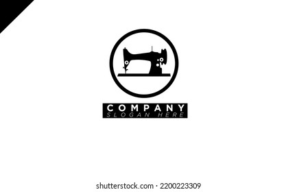 cloth sewing machine icon and monogram for business and brand