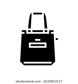 cloth shopping bag glyph icon vector. cloth shopping bag sign. isolated symbol illustration