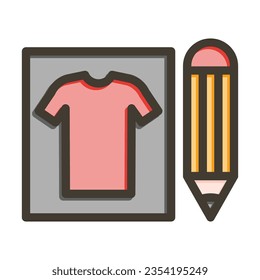 Cloth Sketch Vector Thick Line Filled Colors Icon For Personal And Commercial Use.
