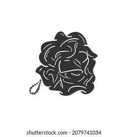 Cloth Sponge Icon Silhouette Illustration. Bathroom Vector Graphic Pictogram Symbol Clip Art. Doodle Sketch Black Sign.