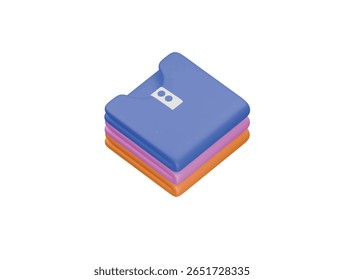 cloth stack icon 3d illustration render