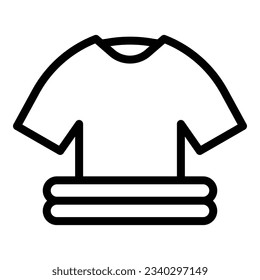 Cloth stack icon outline vector. Pile laundry. Clean cotton