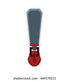Cloth and tailor concept represented by Zip icon. Isolated and flat illustration 