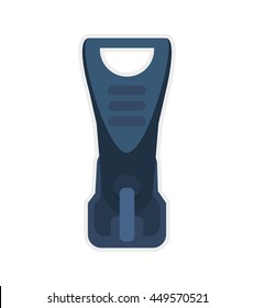 Cloth and tailor concept represented by blue Zip icon. Isolated and flat illustration 