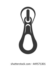 Cloth and tailor concept represented by Zip silhouette icon. Isolated and flat illustration 