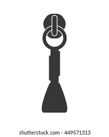 Cloth and tailor concept represented by Zip silhouette icon. Isolated and flat illustration 
