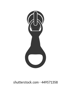Cloth and tailor concept represented by Zip silhouette icon. Isolated and flat illustration 