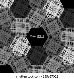 Cloth texture, black background, tissue polygon.