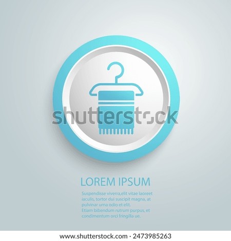 Cloth towel blue icon. Thin cloth towel icon from fashion and things collection. Outline vector isolated on white background. Editable cloth towel symbol can be used web and mobile