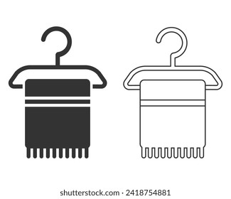 Cloth towel line icon set. Thin cloth towel icon from fashion and things collection. Outline vector isolated on white background. Editable cloth towel symbol can be used web and mobile