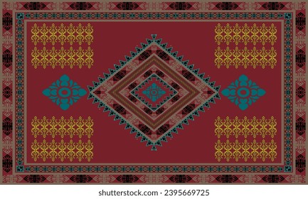 cloth vector design geometric shapes Mix and match Thai patterns, seamless for rugs, tapi, shawls, towels, textiles, yoga mats, neck scarves or patterned handkerchiefs. native ornamental plants