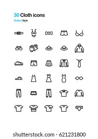 Cloth vector icons