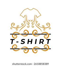 Cloth vintage logo design vector template. Cloth shop retro logo design