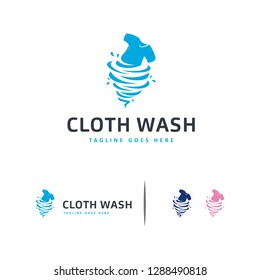 Cloth Wash logo designs concept, Laundry logo template