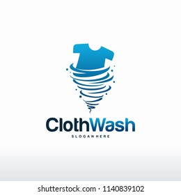 Cloth Wash logo designs, Laundry logo Template designs vector illustration