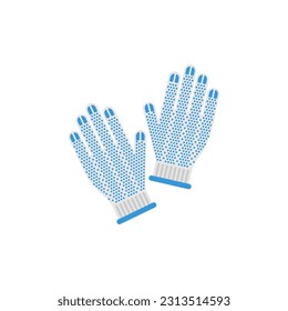 Cloth white work gloves. Protective gloves for builders and workers. Protection and security measures. Vector illustration flat design. Isolated on white background.