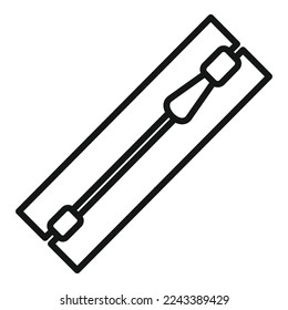Cloth zipper icon outline vector. Clothing sew. Manufacture needle