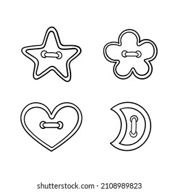 Clothe buttons vector sketch clipart. Handcrafts