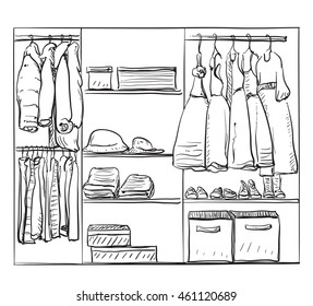 Clothes Men Hanged Out On Shop Stock Vector (Royalty Free) 122295586