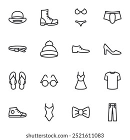 Clothes accesories icon set vector illustration