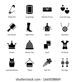  Clothes and Accessories  Glyph Icons - Vectors