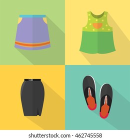 Clothes and Accessories Icons Set