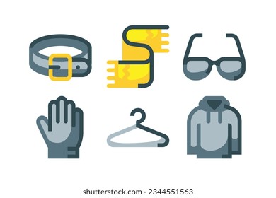 Clothes  Accessories Icons, vector set