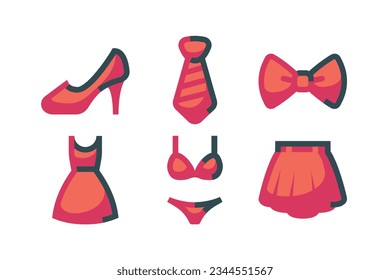 Clothes  Accessories Icons, vector set