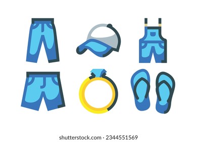 Clothes  Accessories Icons, vector set