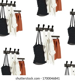 Ropa de ropa y accesorios. Una mirada casual. Ilustración de moda