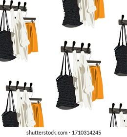 Ropa de ropa y accesorios. Una mirada casual. Ilustración de moda