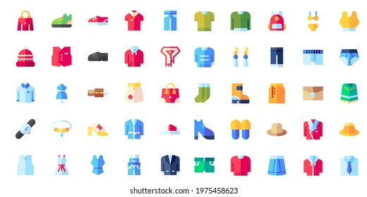 clothes apparel icon set logo 