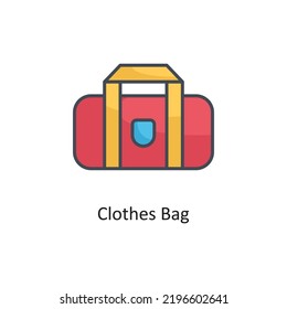 Clothes Bag Filled Outline Vector Icon Design illustration on White background. EPS 10 File